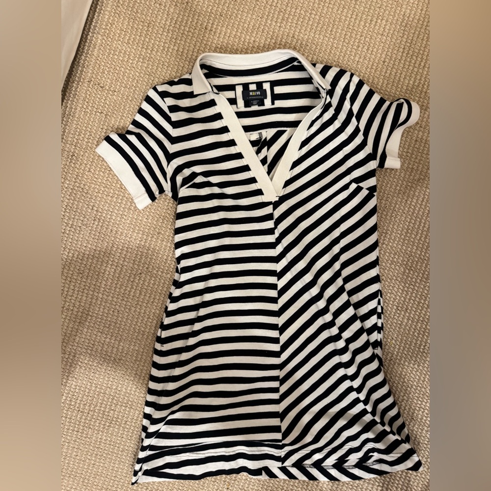 Anthropologie Black and White Striped Dress